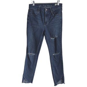 WE THE FREE by Free People High Rise Waist Distressed Stretch Skinny Jeans Sz 27